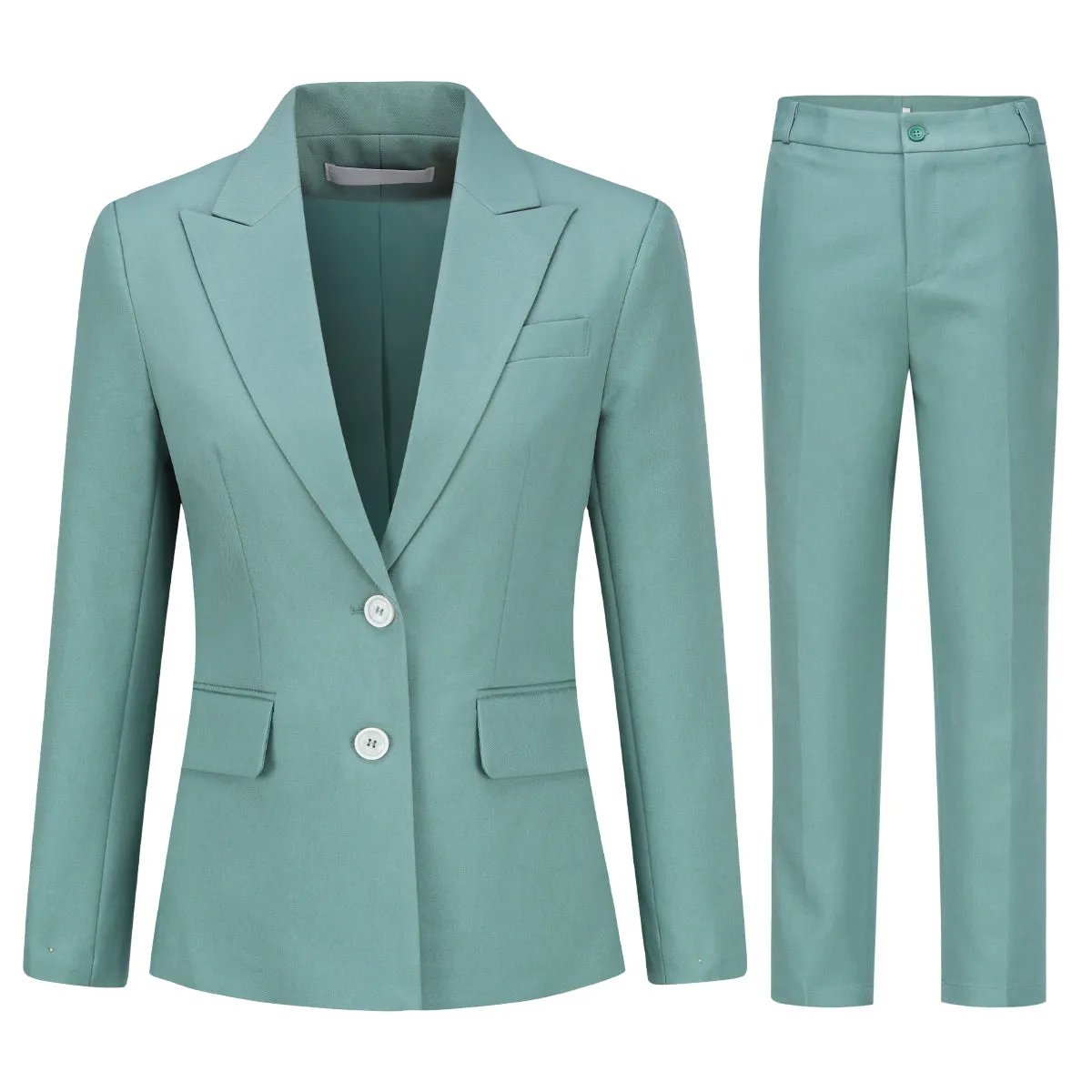 2 Pieces Women Suit Business Casaul Office Lady Suits Slim Fit Solid Color Long Sleeve Single Breasted Blazer And Pant