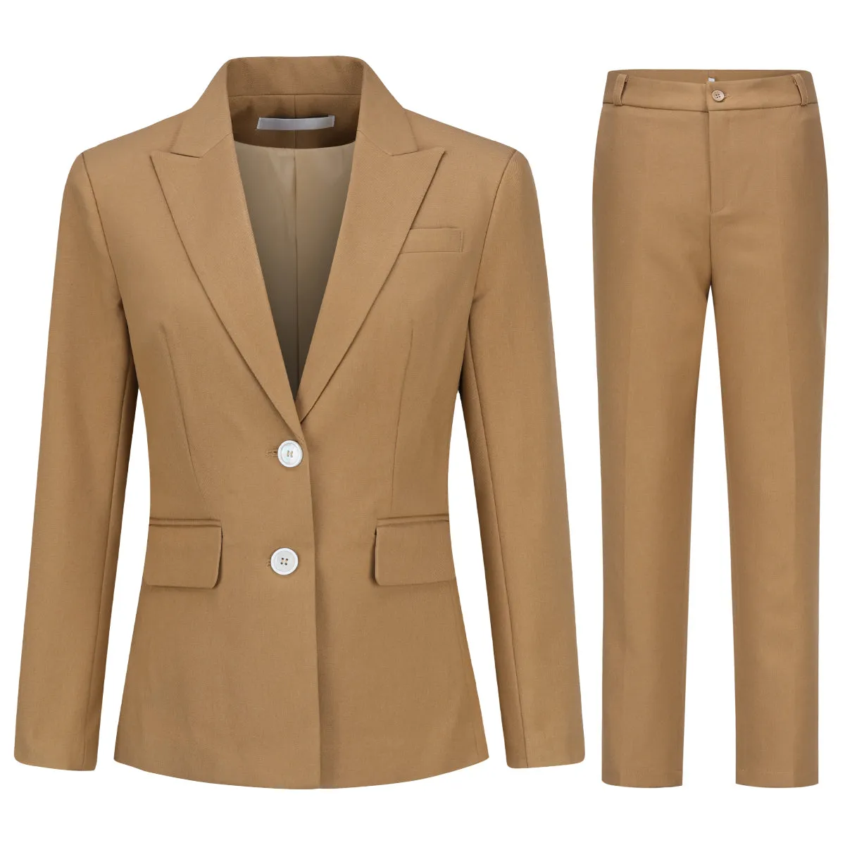 2 Pieces Women Suit Business Casaul Office Lady Suits Slim Fit Solid Color Long Sleeve Single Breasted Blazer And Pant