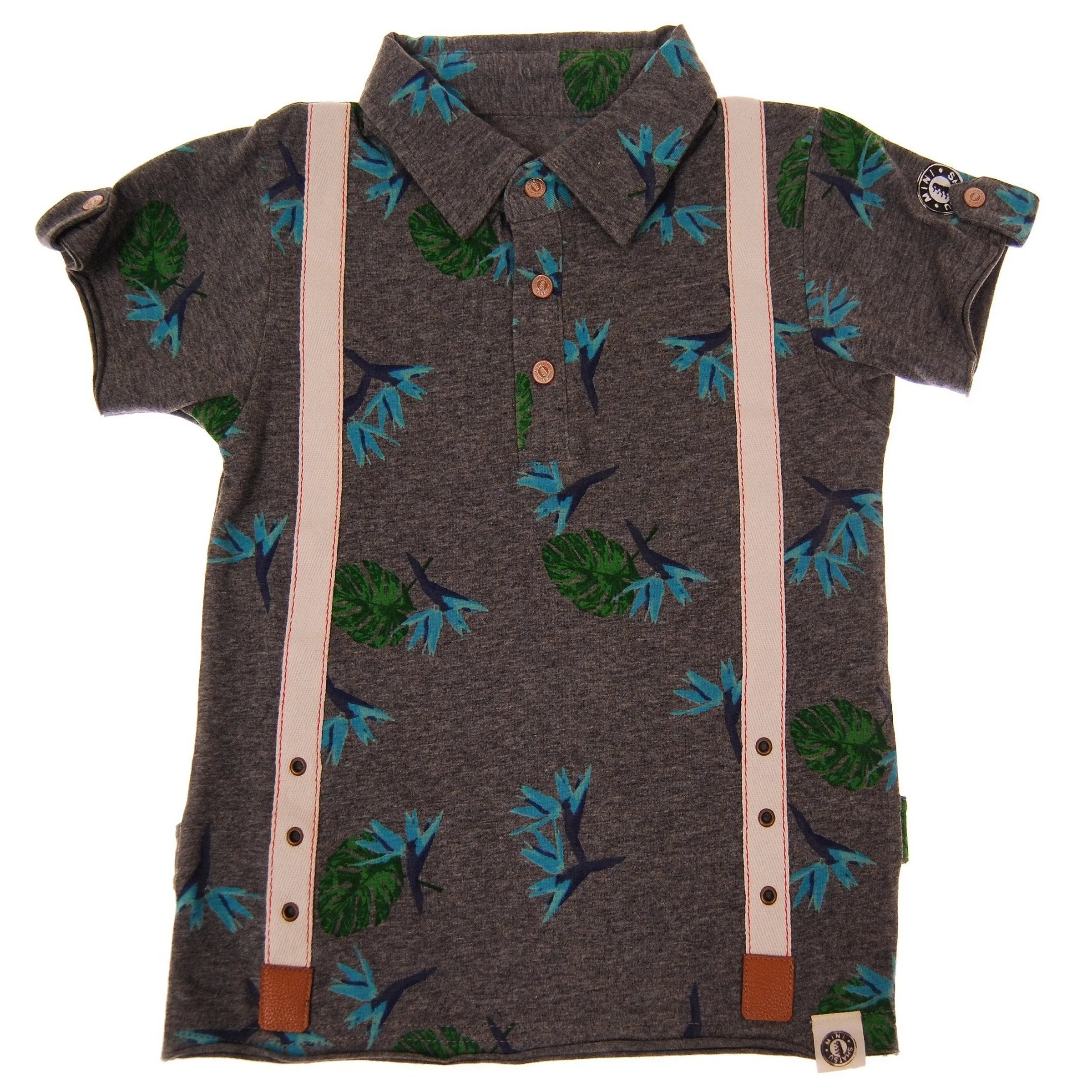 Aloha Suspenders Baby Polo Shirt by: Mini Shatsu