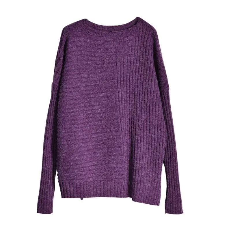 Ashley Purple Cable Knit Sweater