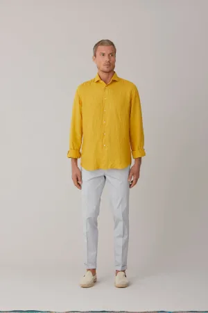 basic linen shirt mustard