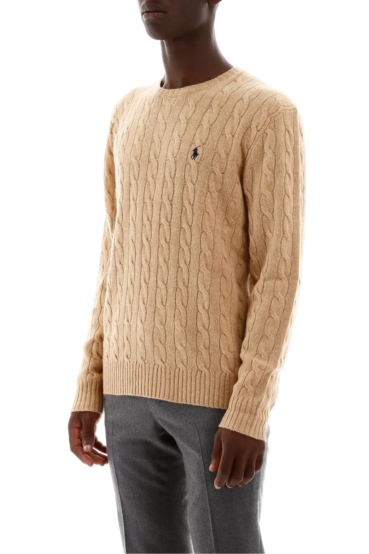 CABLE KNIT WOOL-CASHMERE SWEATER