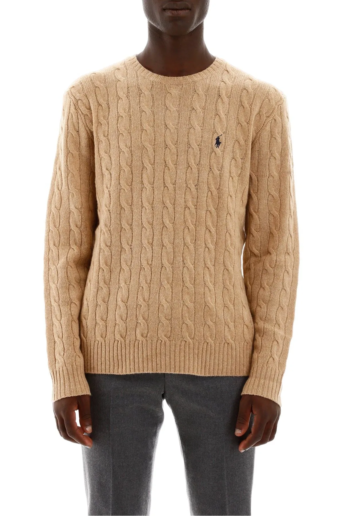 CABLE KNIT WOOL-CASHMERE SWEATER