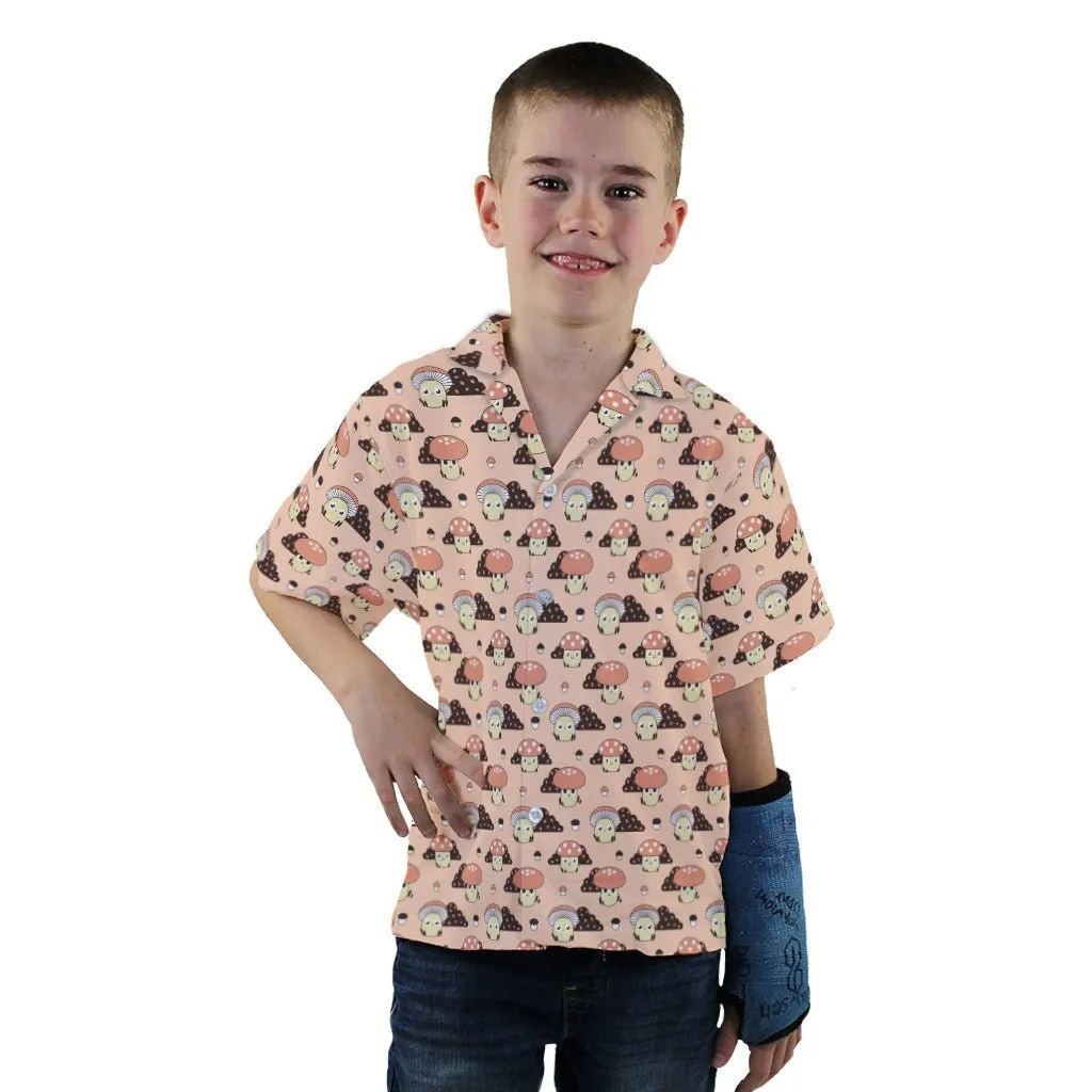 Cute Mushroom Fungi and Slime Youth Hawaiian Shirt