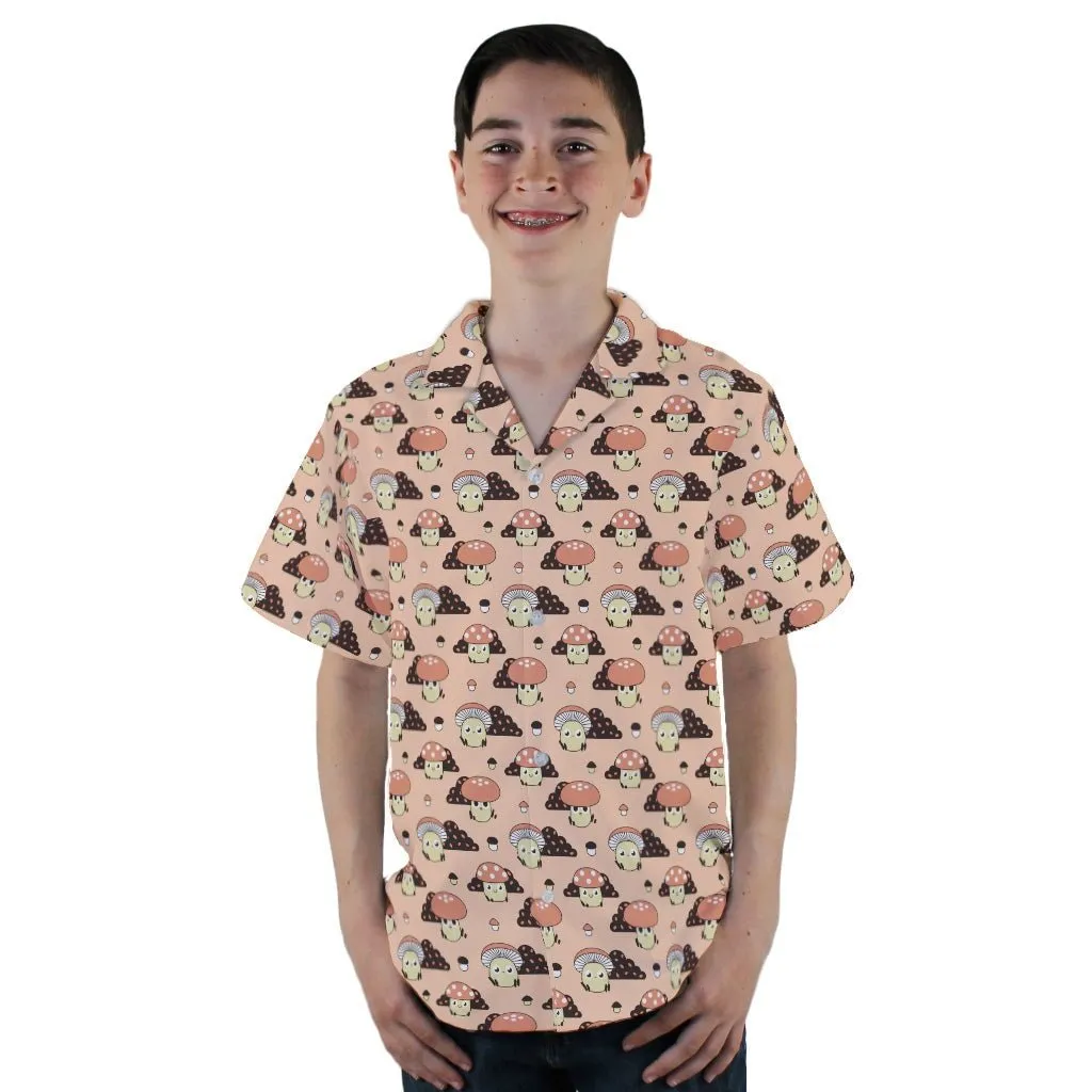 Cute Mushroom Fungi and Slime Youth Hawaiian Shirt