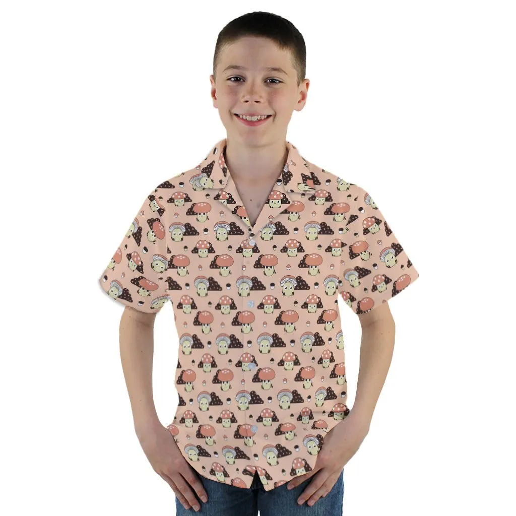 Cute Mushroom Fungi and Slime Youth Hawaiian Shirt