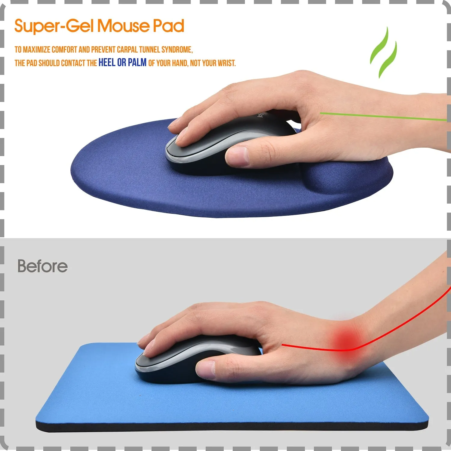 DAC® MP-127 Super-Gel™ "Mini Round" Mouse Pad with Palm Support, Blue