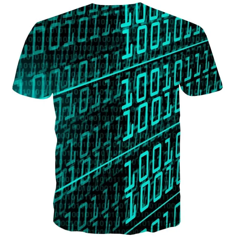 Digital T-shirt Men Technology Tshirts Cool Computer T shirts Funny Green T-shirts 3d