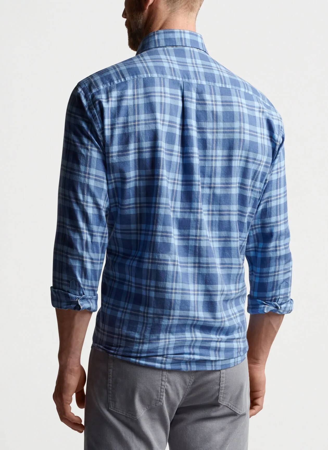 Drewry Autumn Soft Cotton Sport Shirt- Storm Blue