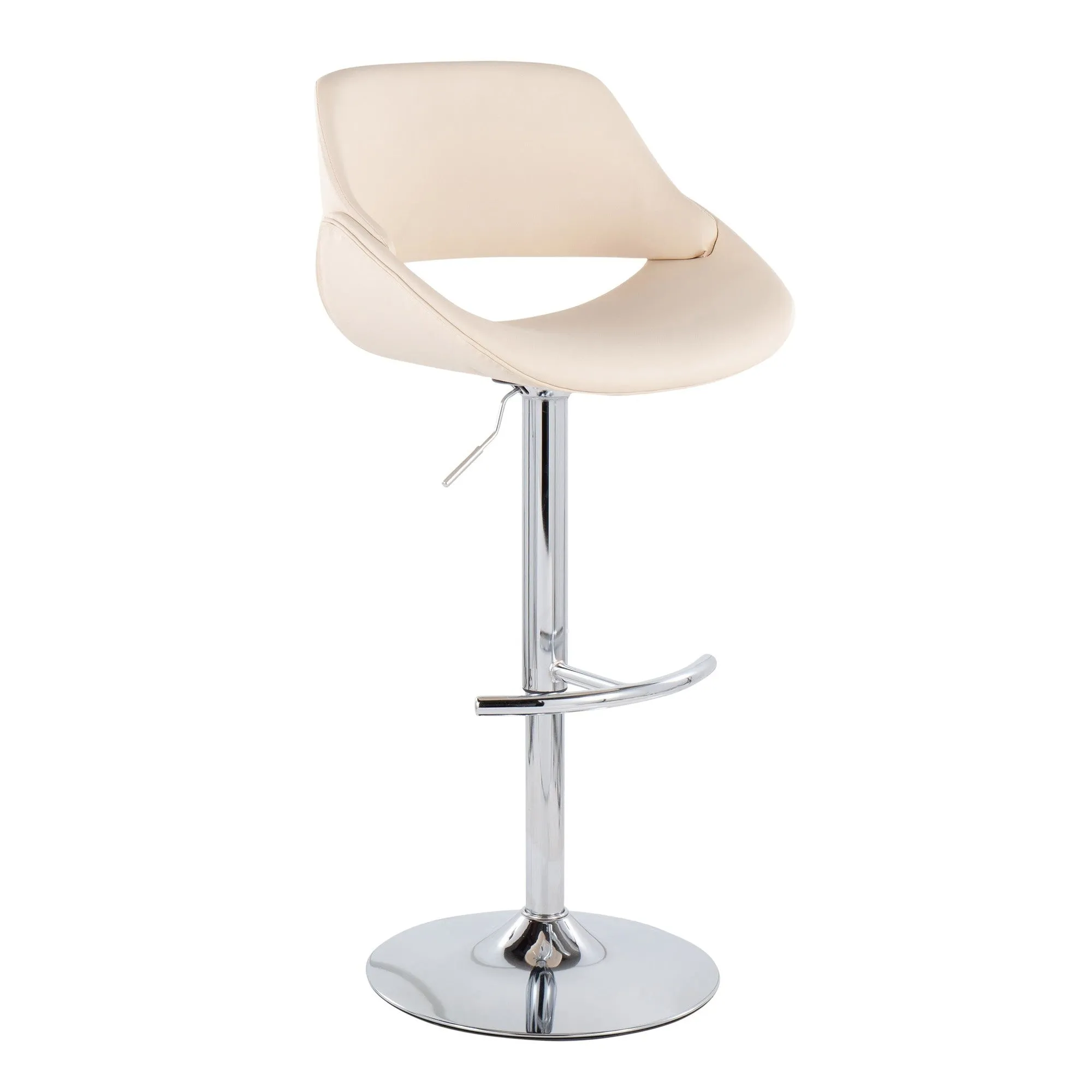 Fabrico Adjustable Bar Stool - Set of 2 Cream By LumiSource