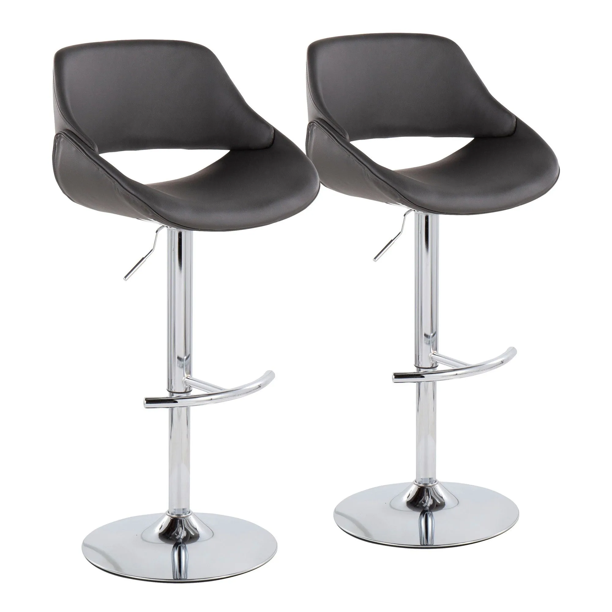 Fabrico Adjustable Bar Stool - Set of 2 Cream By LumiSource