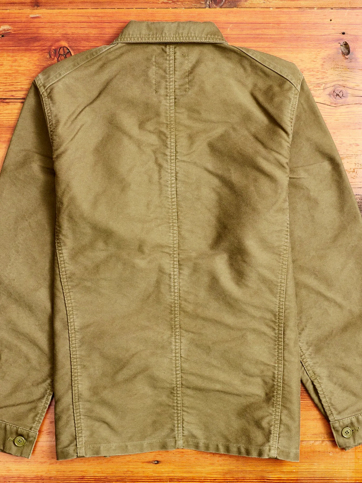 French Moleskin Work Jacket in Olive