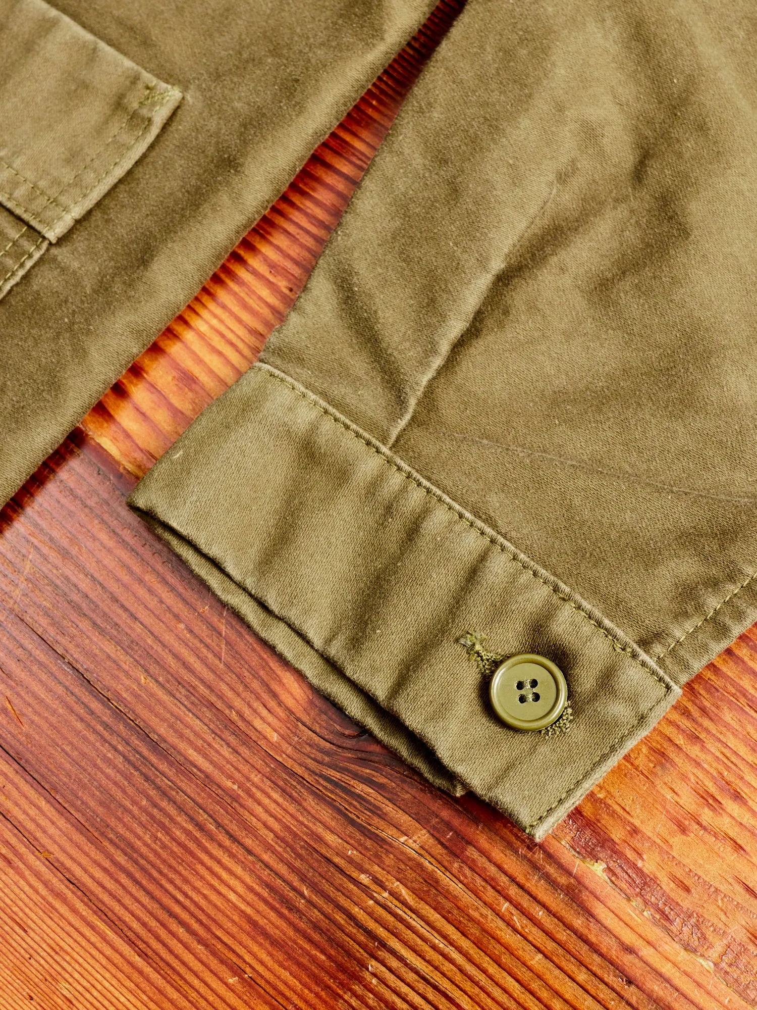 French Moleskin Work Jacket in Olive