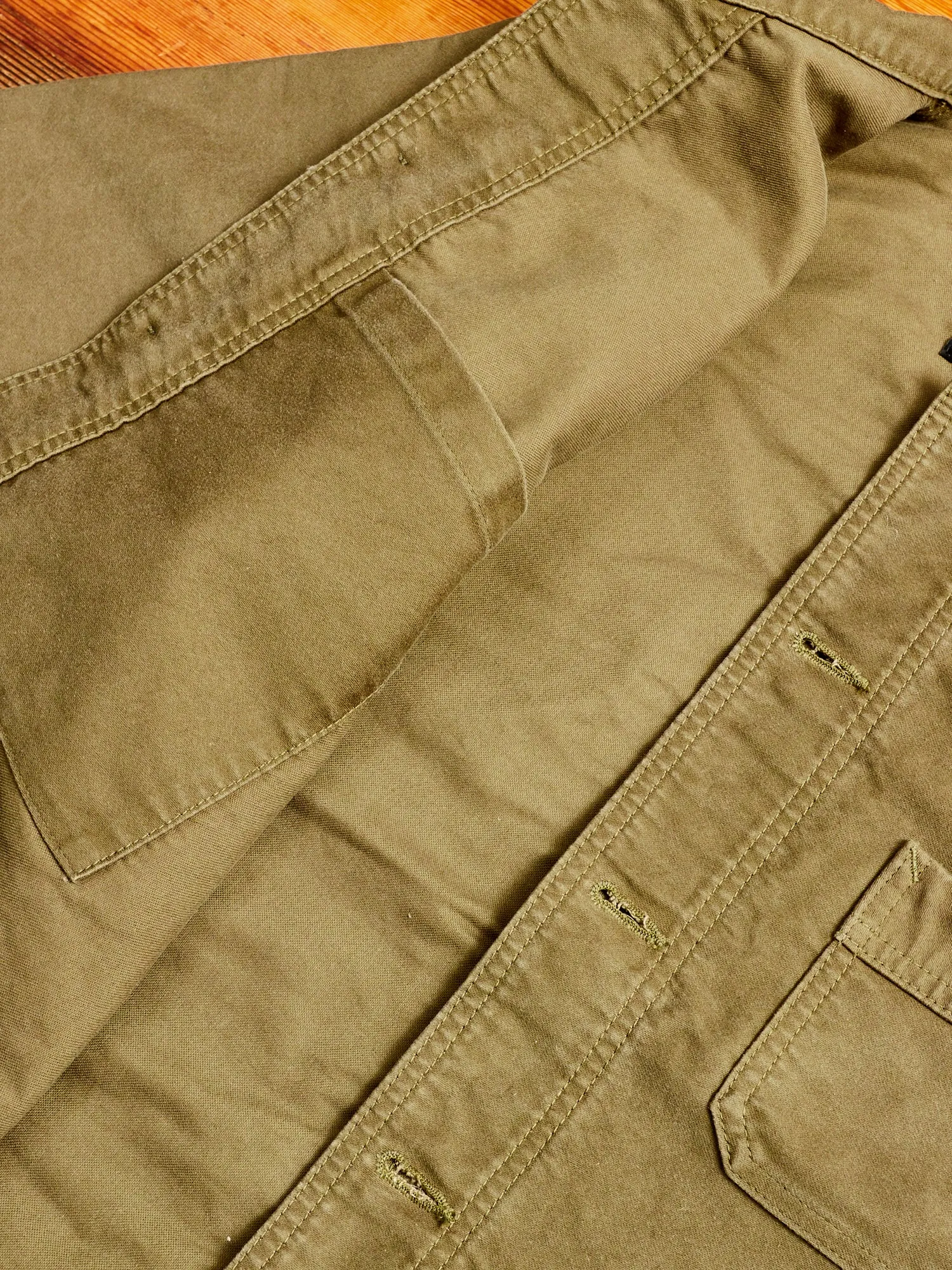 French Moleskin Work Jacket in Olive