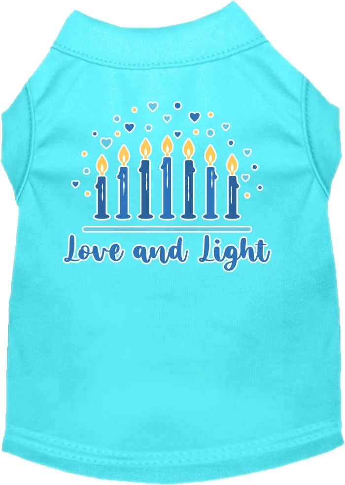 Hanukkah Pet Dog and Cat Shirt Screen Printed, "Love & Light"