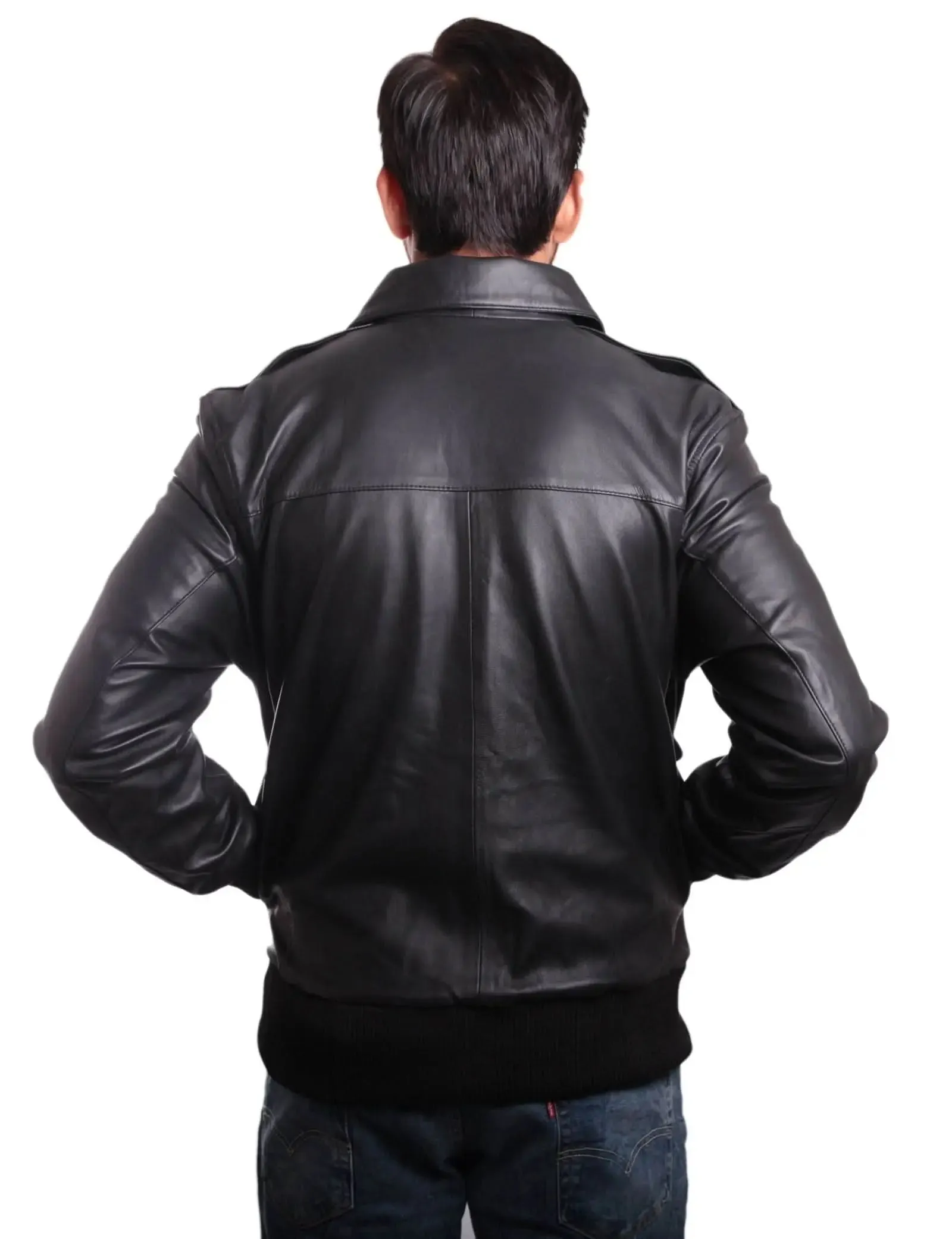 Houston Luxe Men's Premium Leather Bomber Jacket