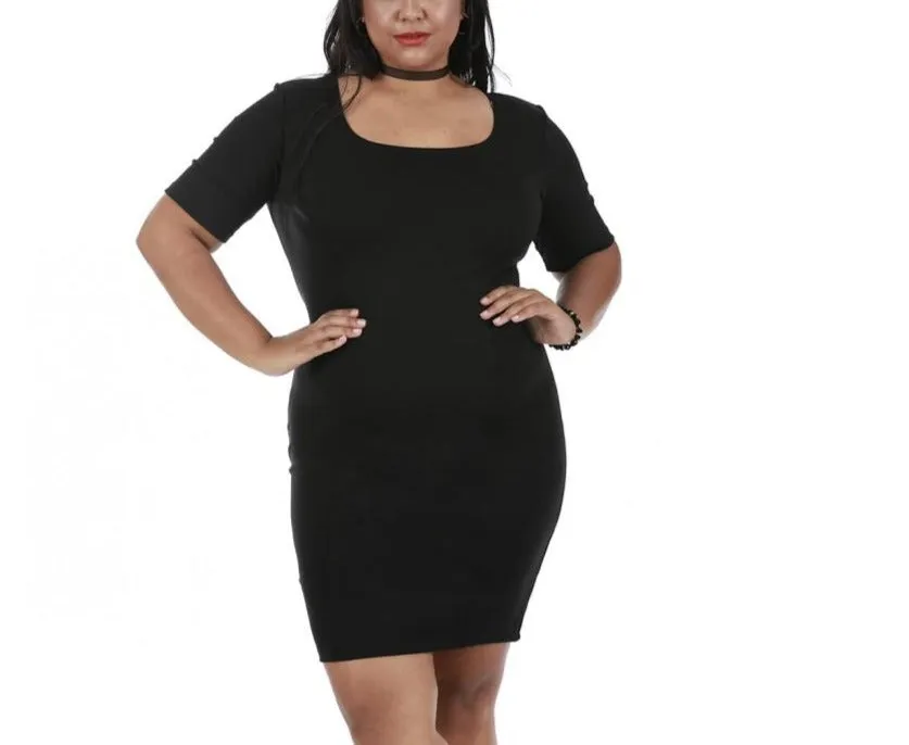 InstantFigure Curvy Plus Size Short Dress Short Sleeves 168027C