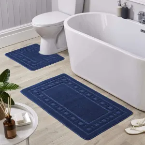 Jumbo Ultra Soft Non-Slip Bath Mat Set with Ultra Absorbent Material for Stylish Bathroom in Multiple Colours by OLIVIA ROCCO