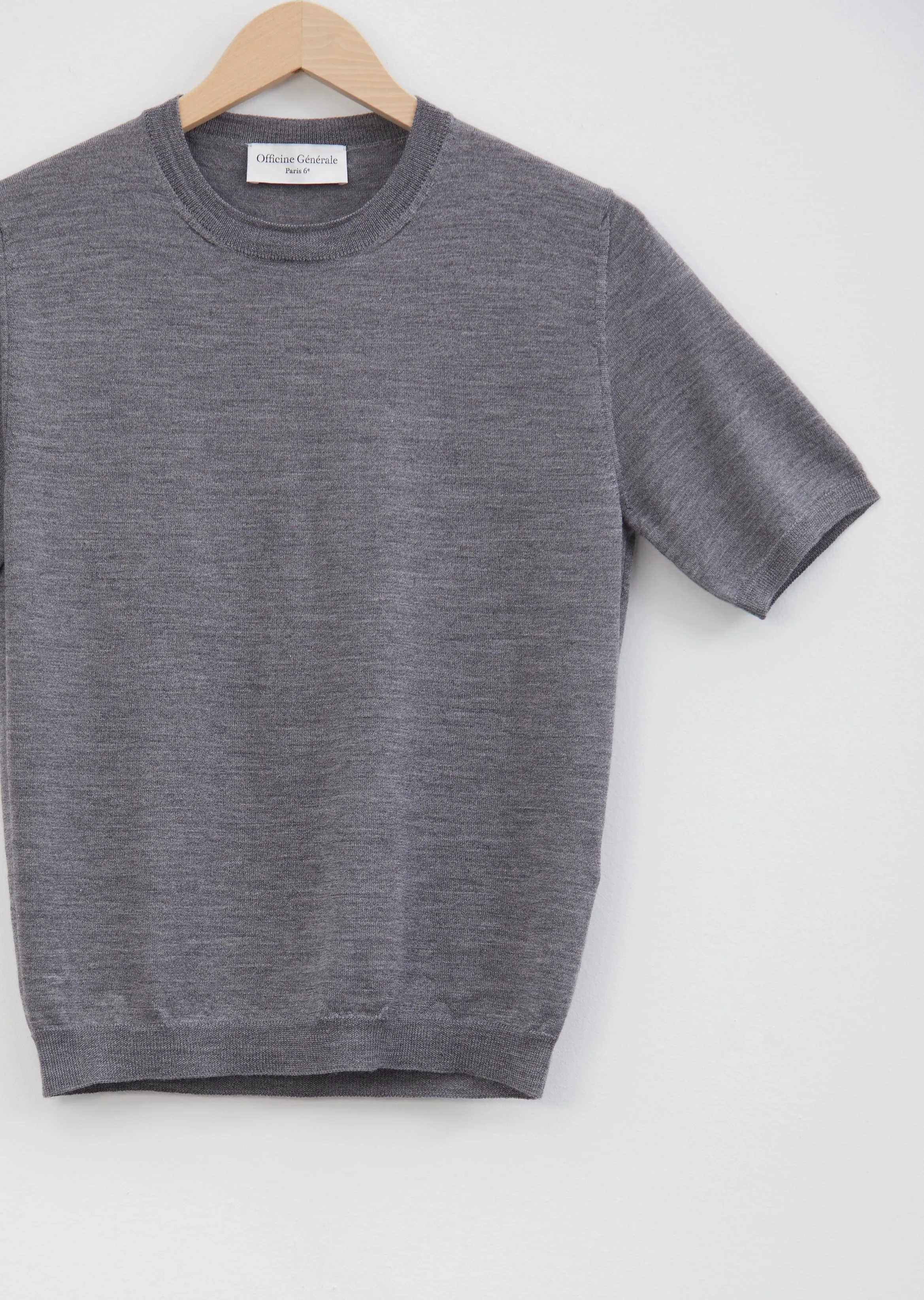 Lara Wool & Silk Crewneck — Grey