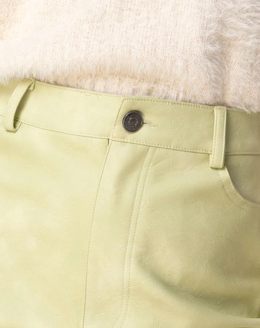 Mori Skirt in PU Light Green