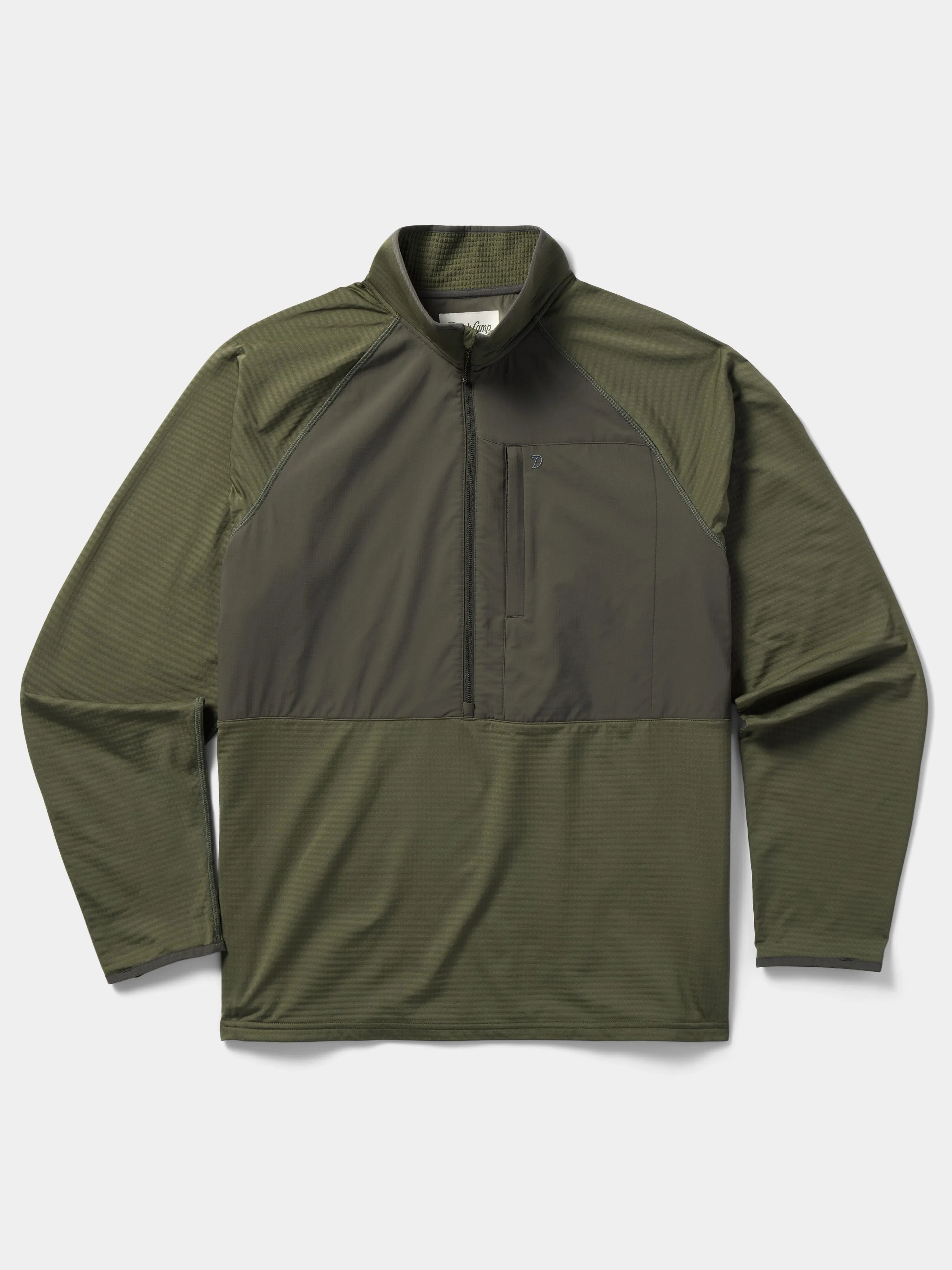 M's Lightweight Grid Tech Fleece 1/2 Zip - Moss/Raven