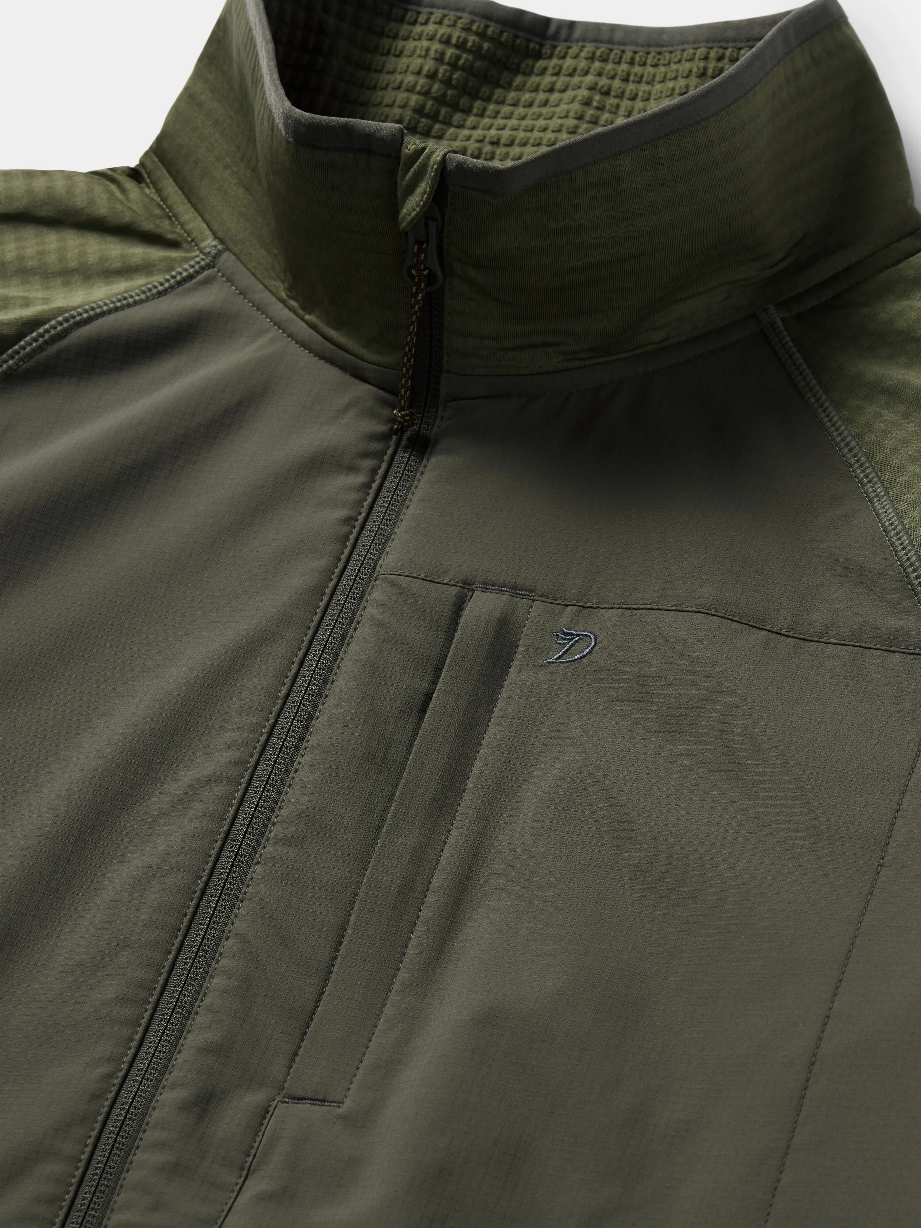 M's Lightweight Grid Tech Fleece 1/2 Zip - Moss/Raven