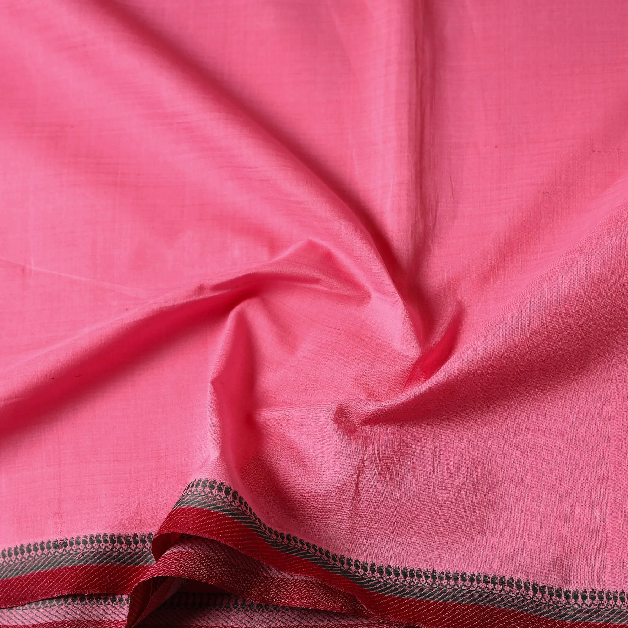 Pink - Handloom Mangalagiri Cotton Fabric with Thread Border 05