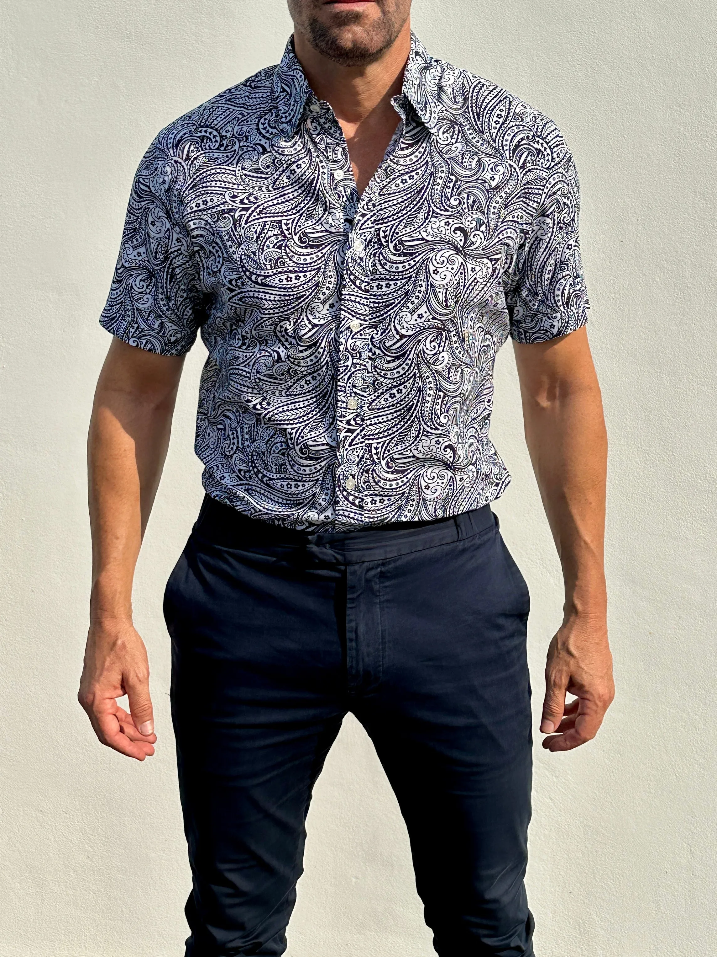 Short Sleeve Paisley Party Shirts