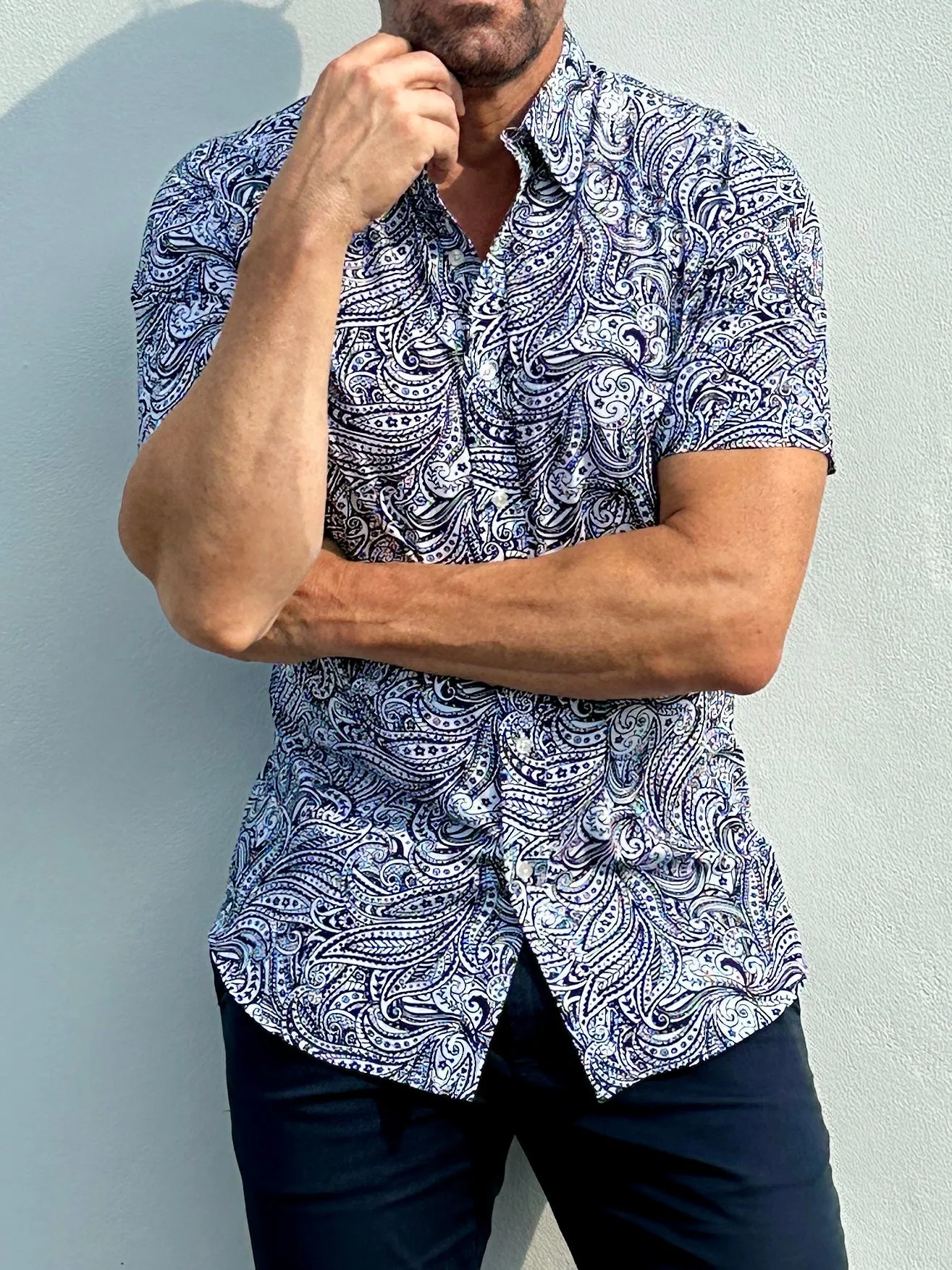 Short Sleeve Paisley Party Shirts