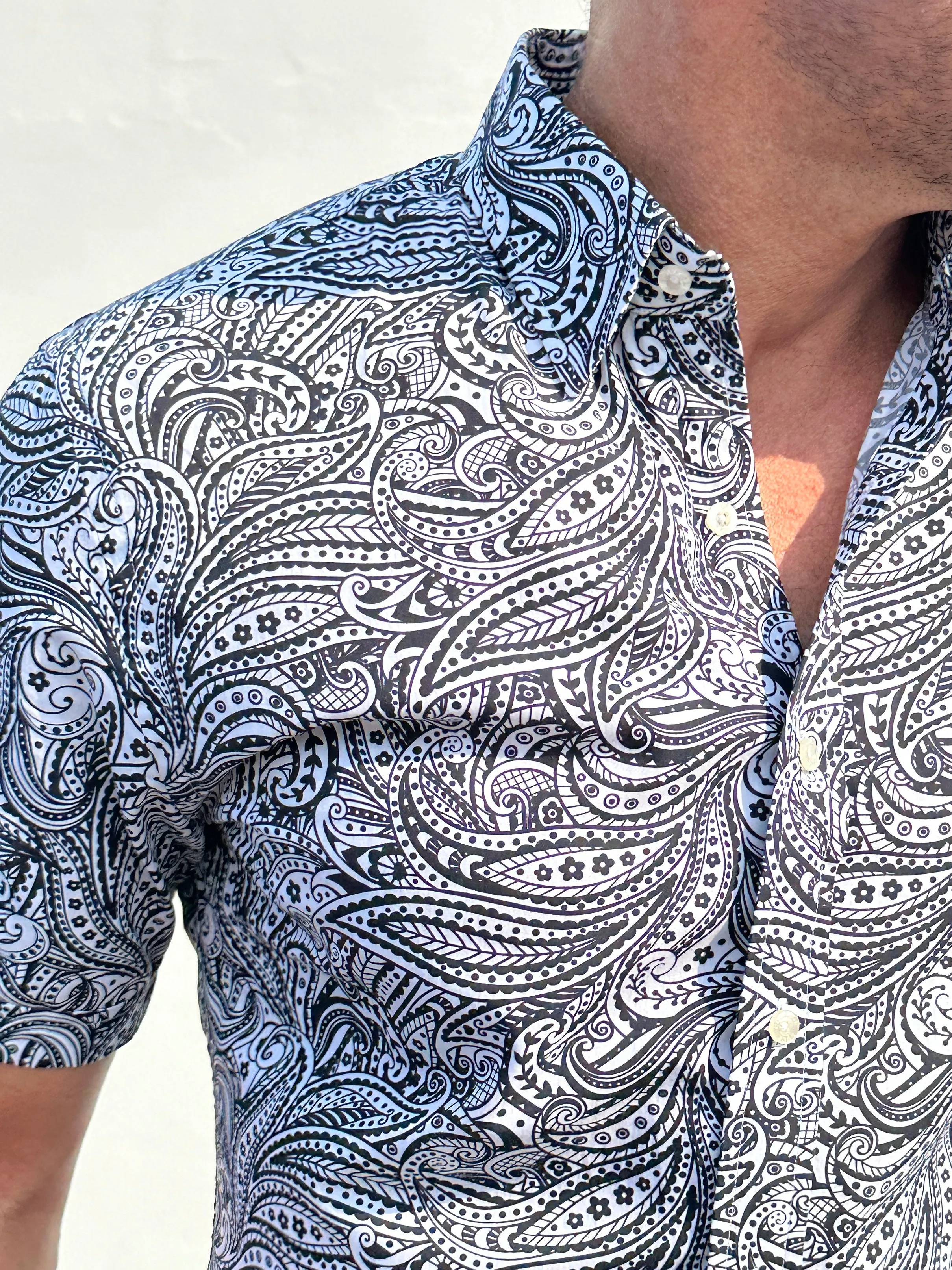 Short Sleeve Paisley Party Shirts