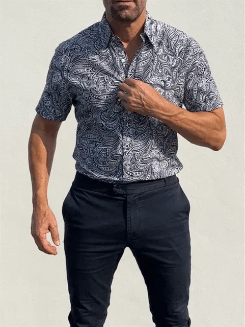 Short Sleeve Paisley Party Shirts