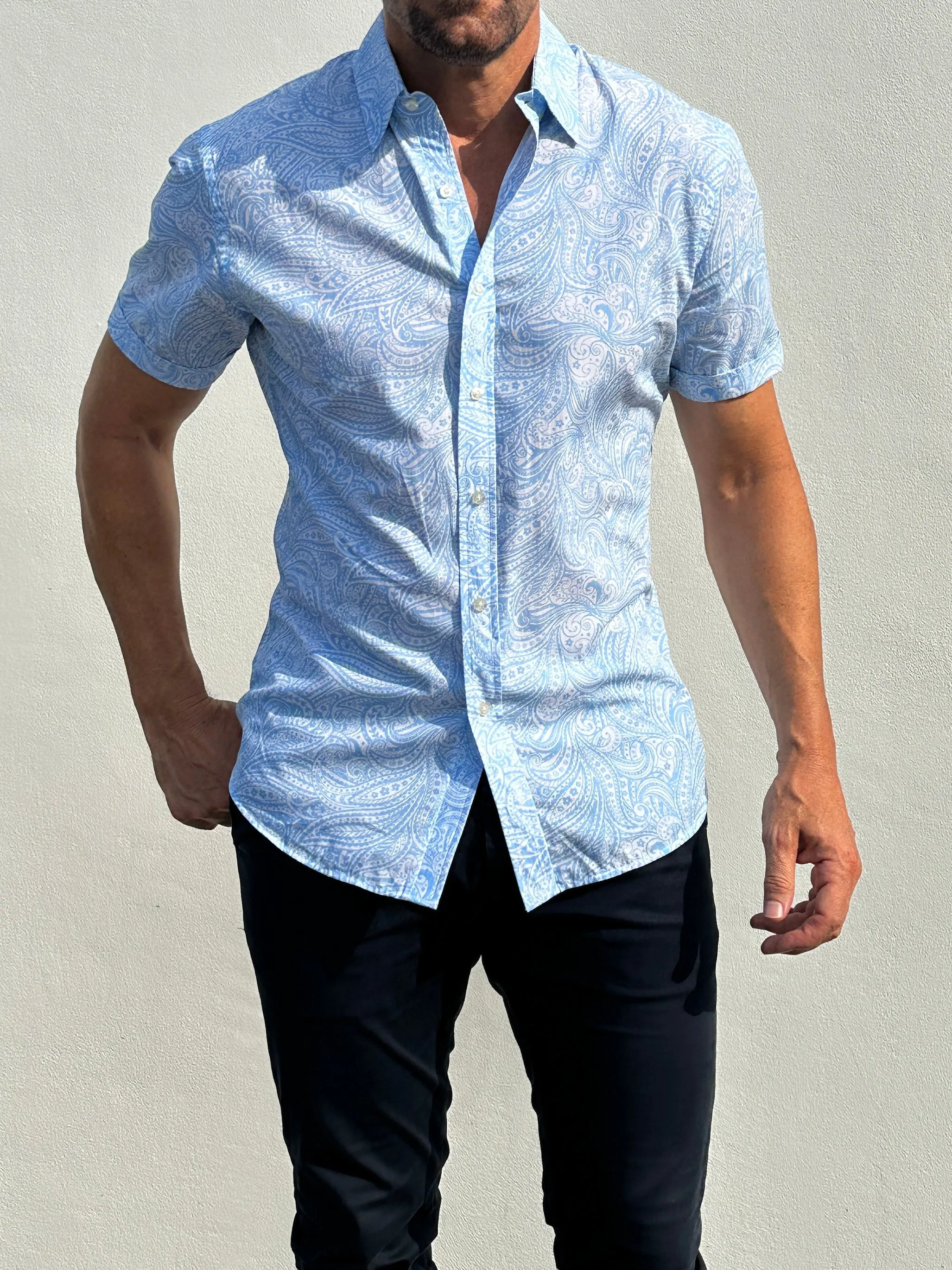 Short Sleeve Paisley Party Shirts