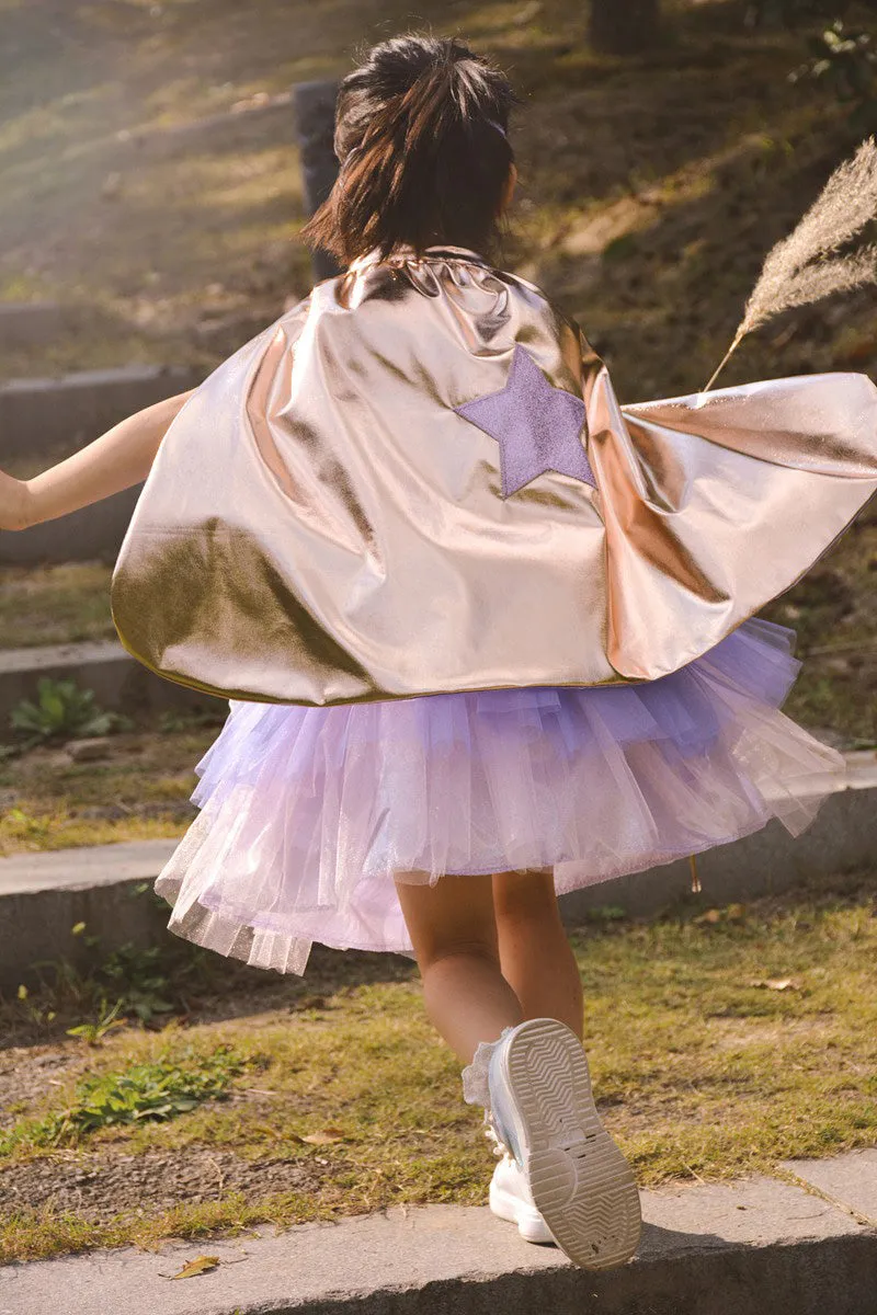 Super Duper Tutu, Cape & Mask - Lilac & Rose Gold Size 4/6