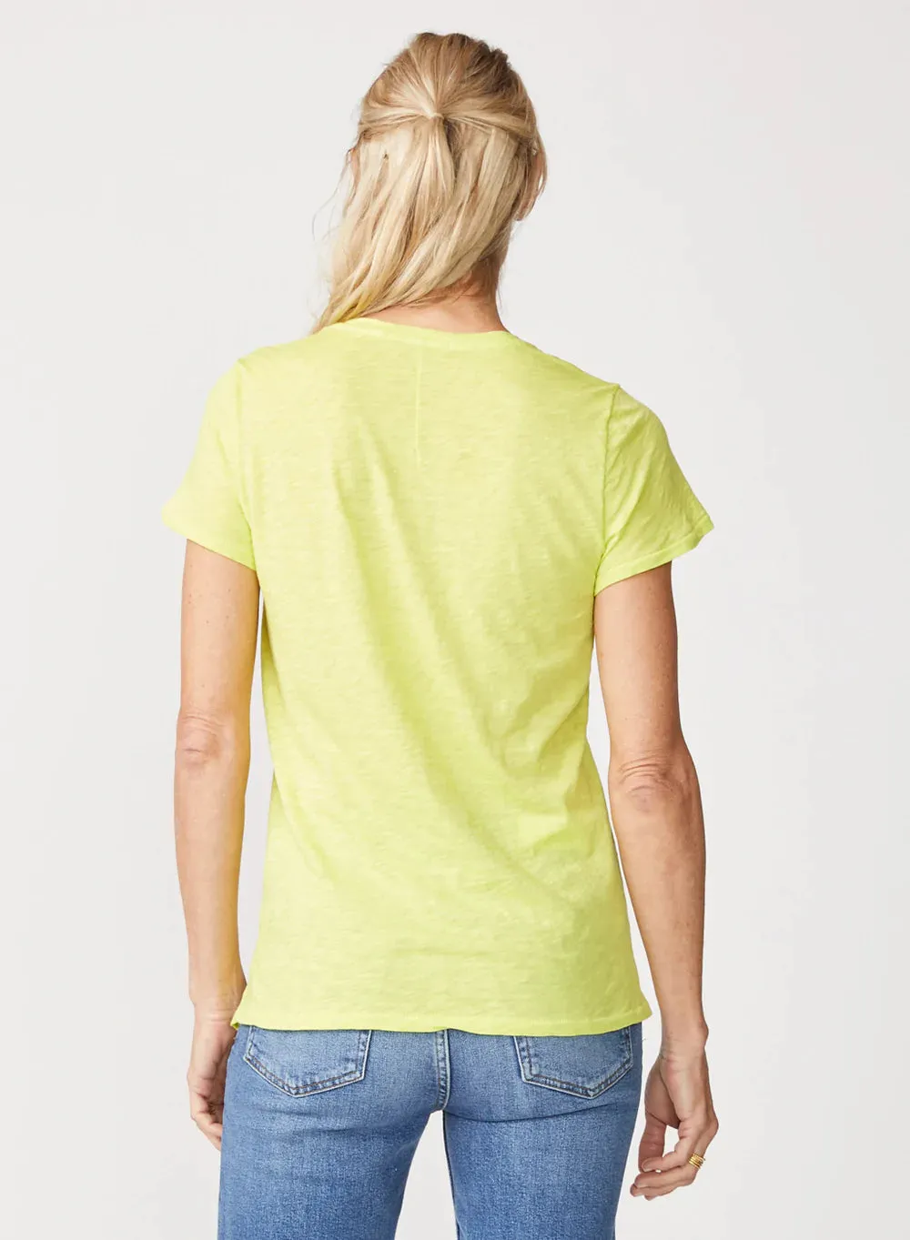 Supima Slub Jersey V Neck T Shirt - Pear