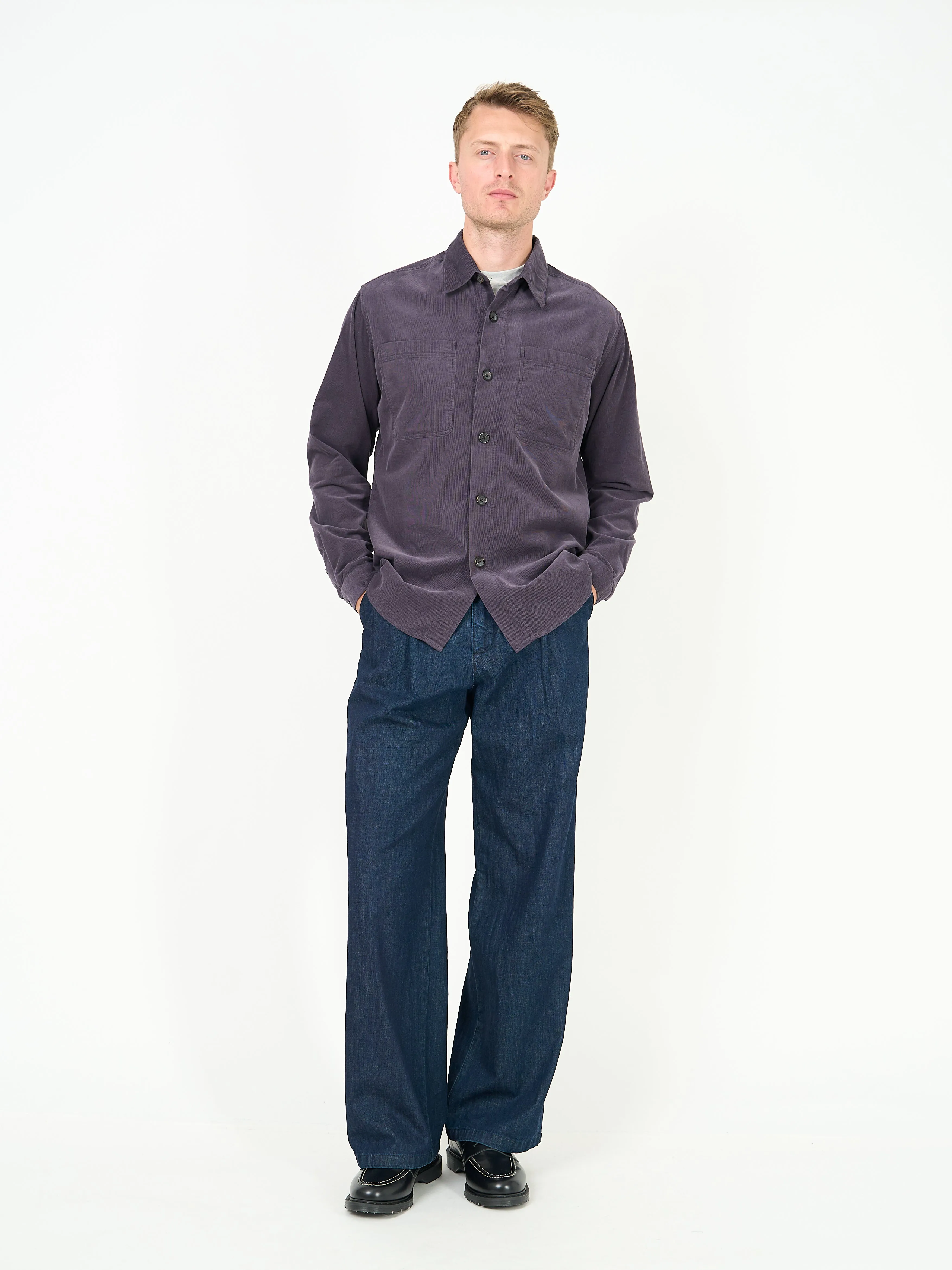 Treviscoe Shirt Mersey Cord Aubergine