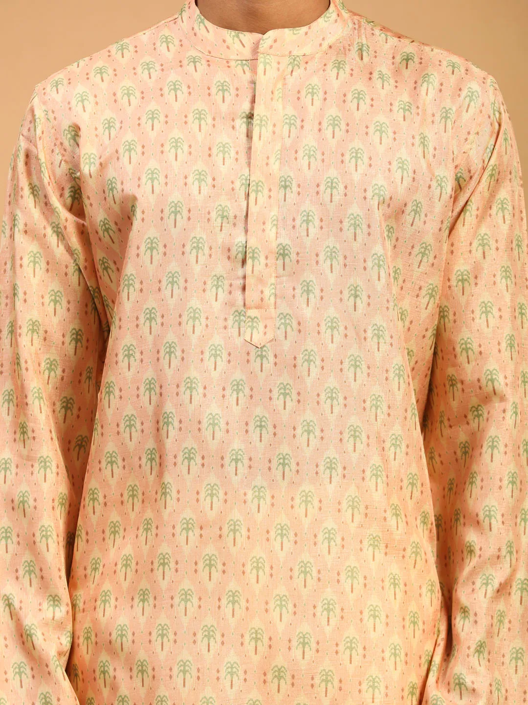 VASTRAMAY Pink Silk Blend Kurta Set