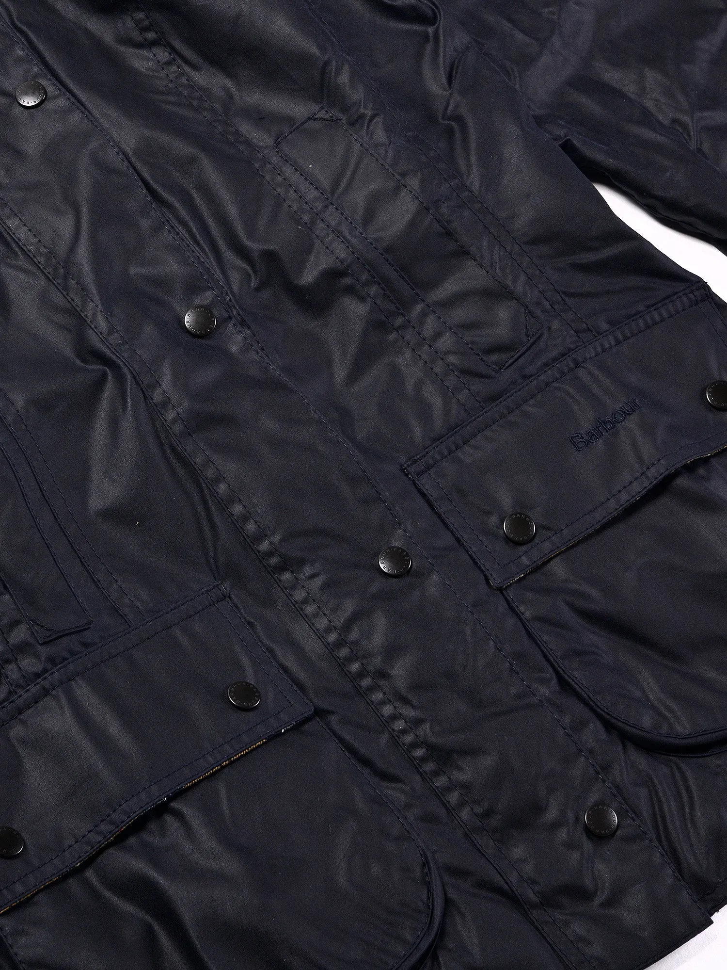 Women Beadnell Wax Jacket_Navy