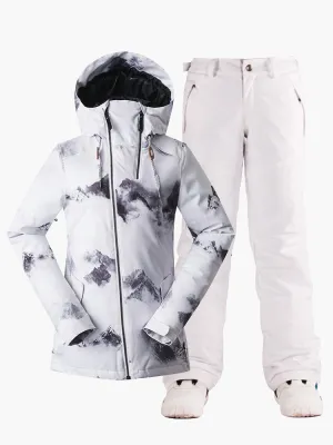 Women's Colorful Snowboard Jacket Black Pants Sets Ski Suits