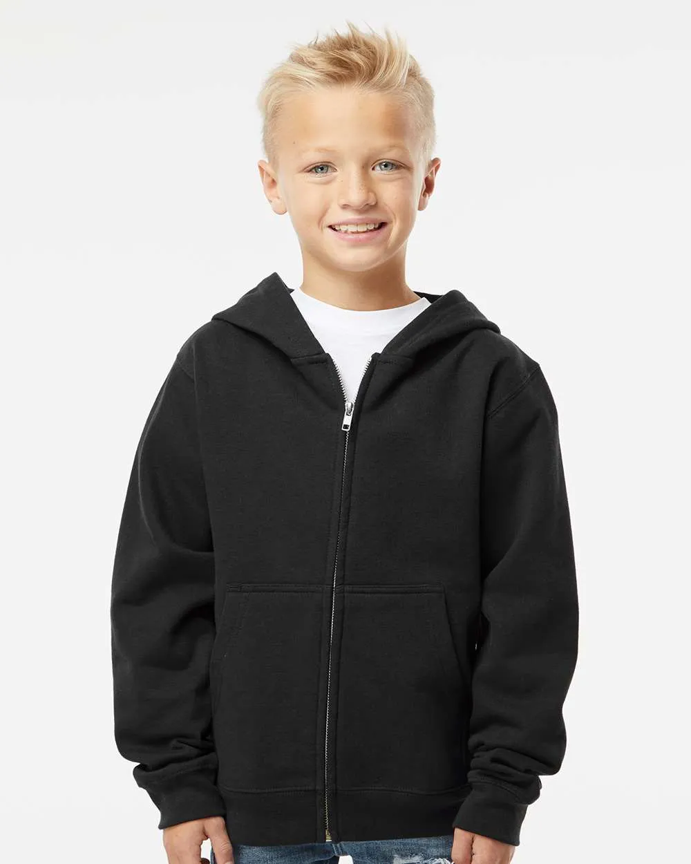 Youth Midweight Full-Zip Hooded Sweatshirt